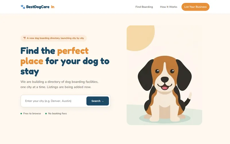 Captura de la portada de BestDogCareIn.com