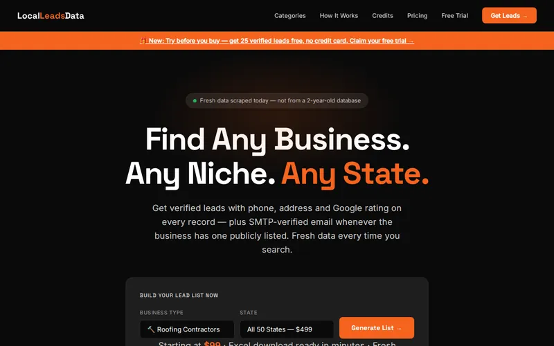Captura de la portada de LocalLeadsData